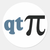 Math Humour - Cute Tee Pi Round Sticker
