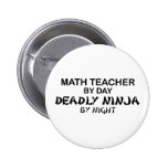 Math Teacher Deadly Ninja by Night Pinback Button