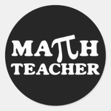 Math Teacher PI Round Stickers