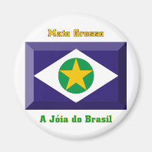Mato Grosso Flag Gem Fridge Magnets
