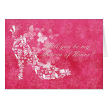 Matron of Honour Bridal request card with flower s