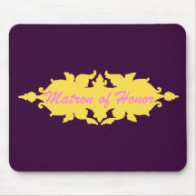 Matron of Honour Golden Yellow Vintage Style Banne Mouse Mats