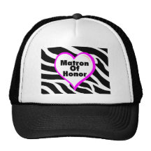 Matron Of Honour (Heart Zebra Print) Trucker Hats