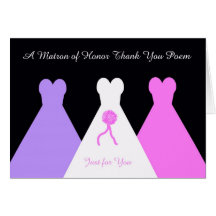 Matron of Honour Thank You Poem Greeting Card