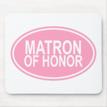 Matron of Honour Wedding Oval Pink Mousemats