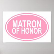 Matron of Honour Wedding Oval Pink Poster