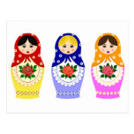 Matryoschka dolls postcards