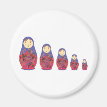 Matryoshka Doll ~ Russian Nesting / Babushka Fridge Magnet