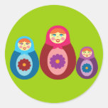 Matryoshka Dolls Round Sticker