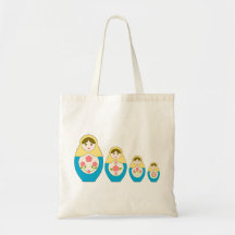 Matryoshka Russian Nesting Dolls Canvas Bags