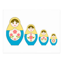Matryoshka Russian Nesting Dolls Post Card