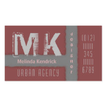 Mauve and Gray Urban Grunge Design Business Card
