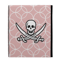 Mauve Circles Jolly Roger iPad Folio Cases