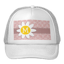 Mauve Circles; Spring Daisy Mesh Hat