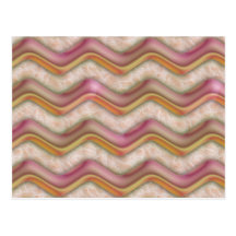 Mauve, Coral and Gold Zig Zags Postcard