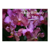 Mauve Singapore Orchid Birthday Card