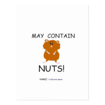 May Contain Nuts Syrian Hamster Postcard