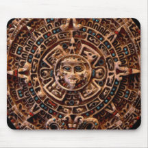 Mayan-Aztec Sacred Sun Calendar Art Mousepad