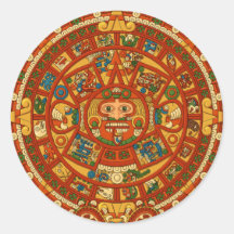 'Mayan Calendar Stone' Round Sticker