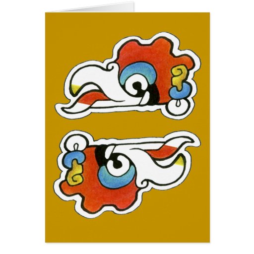 Mayan Vulture Symbol Greeting Card