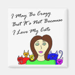 Maybe Crazy Cat Lady Sqaure Fridge Magnets