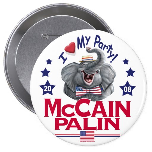 McCain Palin Love My Party Buttons