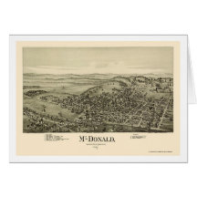 McDonald, PA Panoramic Map - 1897 Cards