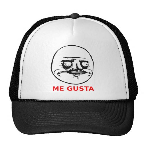 Me Gusta Face with Text Mesh Hat