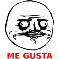 Me Gusta Face with Text Photo Cut Outs