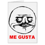 Me Gusta Rage Face Meme Greeting Cards
