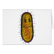 Mean Bacteria Cartoon Character Greeting Cards