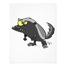 mean honey badger cartoon character invite