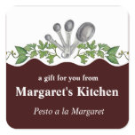 Measuring spoons herbs food gift tag label stickers