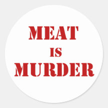 Meat is Murder Round Stickers