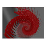 Mechanical Shell. Red and Grey Digital Art. Post Cards