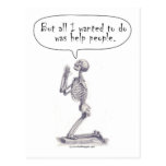 Med Student Skeleton Prayer Post Card