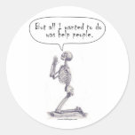 Med Student Skeleton Prayer Stickers