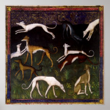 Mediaeval Greyhounds Fine Art Posters