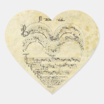 Mediaeval Manuscript Heart Sticker