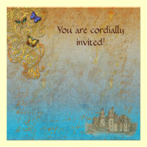 Mediaeval Storybook Castle Royal Invitation Card invitations