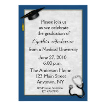 Medical Blue Graduation Invitation