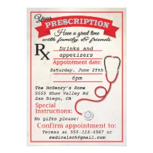Medical School Graduation Prescription Invitation
