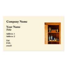 Medicine Cabinet with Asthma Medication Business Card Templates