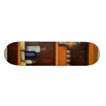 Medicine Cabinet with Asthma Medication Skate Board