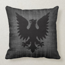 Medieval Black Velvet Cushion Throw Pillow