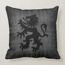 Medieval Black Velvet Cushion Throw Pillows