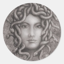Medusa Round Stickers