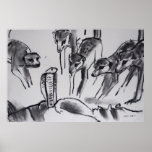 Meerkats mobbing Cobra - Art Print
