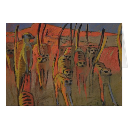 Meerkats war-dancing - Art card