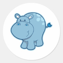 Meet the Blue Hippo! Round Sticker